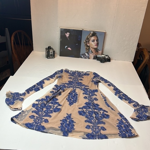 “For Love and Lemons” embroidered floral dress with mesh sheer sleeves - Picture 15 of 15